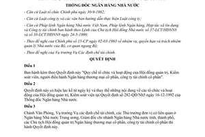 Quyết định 166-QĐ/NH5 Tổ chức Hội đồng quản trị Kiểm soát viên người điều hành Ngân hàng thương mại