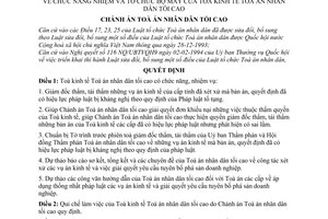 Quyết định 94-TCCP  chức năng nhiệm và tổ chức bộ máy của Toà Kinh tế Toà án nhân dân tối cao