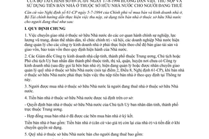 Thông tư 69-TC/ĐT hướng dẫn thu nộp sử dụng tiền bán nhà sở hữu Nhà nước người đang thuê