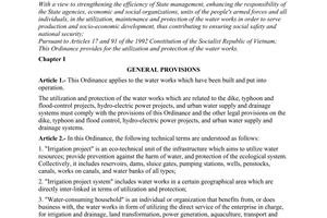 Ordinance No. 36-L/CTN of August 31, 1994, on utilization and protection of water works.