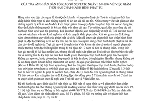 Công văn 503/TATC giảm thời hạn chấp hành hình phạt tù