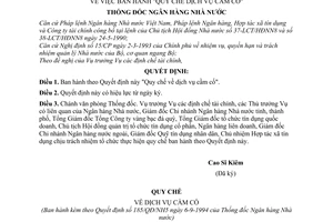 Quyết định 185-QĐ/NH5  Quy chế dịch vụ cầm cố