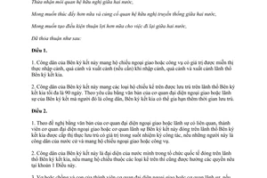 Hiệp định điều kiện đi lại công dân hai nước Việt Nam - Ấn Độ