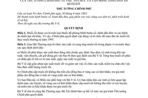 Quyết định 481-TTg  tổ chức và vận động toàn dân ăn muối iốt