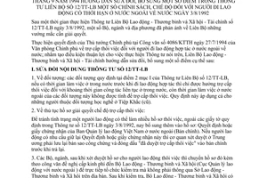 Thông tư liên tịch 24/LB-TT chế độ người lao động có thời hạn ở nước ngoài về nước