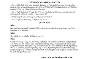 Quyết định 212/QĐ-NH1 Thể lệ phát hành trái phiếu Ngân hàng thương mại Ngân hàng Đầu tư phát triển