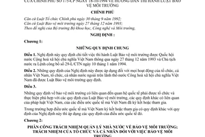 Nghị định 175-CP hướng dẫn thi hành luật bảo vệ môi trường