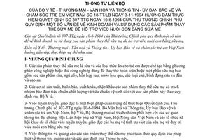 Thông tư liên bộ 18-TT/LB kinh doanh sử dụng sản phẩm thay thế sữa mẹ hỗ trợ nuôi con bằng sữa mẹ