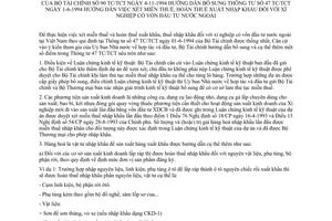 Thông tư 90 TC/TCT xét miễn thuế hoàn thuế xuất nhập khẩu xí nghiệp vốn đầu tư nước ngoài hướng dẫn Thông tư 47 TC/TCT