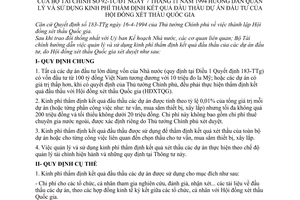 Thông tư 92-TC/ĐT hướng dẫn quản lý sử dụng kinh phí thẩm định kết quả đấu thầu dự án đầu tư Hội đồng xét thầu Quốc hội