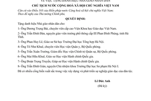 Quyết định 367-KT/CTN  tặng danh hiệu nhà giáo nhân dân