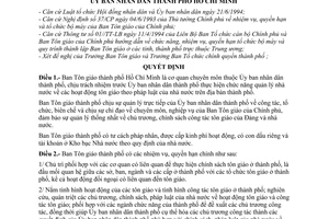 Quyết định  3896/QĐ-UB-NCVX  kiện toàn tổ chức ban tôn giáo thành phố Hồ Chí Minh