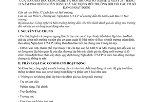 Thông tư 1420/MTg hướng dẫn đánh giá tác động môi trường cơ sở hoạt động