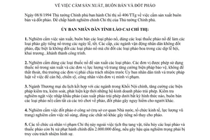 Chỉ thị 30/CT.UB năm 1994 cấm sản xuất buôn bán đốt pháo Lào Cai