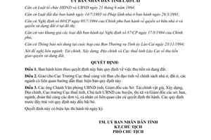 Quyết định 479/QĐ-UB năm 1994 bản quy định thu tiền sử dụng đất
