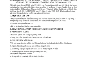 Thông tư 21-BYT_TT hướng dẫn xếp hạng viện không có giường bệnh ngành y tế