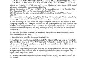 Thông tư 104/TC/GTBĐ hướng dẫn kinh phí tham gia Tổ chức Hàng không dân dụng quốc tế (ICAO)