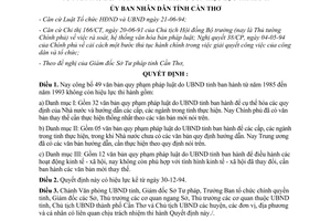 Quyết định 3542/QĐ-UBT-94 công bố các văn bản quy phạm pháp luật hết hiệu lực
