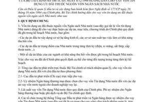 Thông tư 106-TC/ĐT hướng dẫn cho vay vốn tín dụng ưu đãi nguồn ngân sách Nhà nước