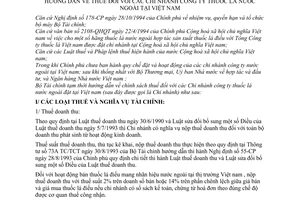 Thông tư 118 TC/TCT hướng dẫn thuế chi nhánh công ty thuốc lá nước ngoài tại việt nam