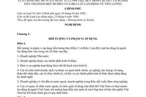 Nghị định 197-CP tiền lương do Chính Phủ ban hành, để quy định chi tiết và hướng dẫn thi hành Bộ luật lao động tiền lương