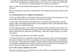 Thông tư 02/PL-DSKT tổ chức hoạt động trọng tài kinh tế hướng dẫn Nghị định 116/CP