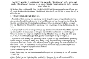 Thông tư liên ngành 02/TTLN hướng dẫn Điều 186 188 Bộ luật hình sự phương tiện giao thông vận tải