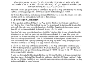 Thông tư liên nghành 04/TTLN hướng dẫn Pháp lệnh Thủ tục giải quyết vụ án kinh tế