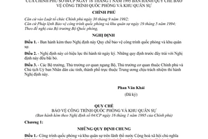 Nghị định 04/CP quy chế bảo vệ công trình quốc phòng và khu quân sự