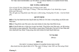 Quyết định 61-TTg điều lệ tổ chức và hoạt động Kiểm toán Nhà nước