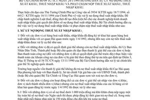 Thông tư 09-TC/TCT hướng dẫn xử lý nợ đọng thuế xuất nhập khẩu phạt chậm nộp thuế