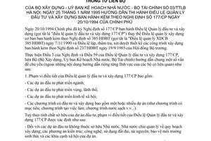 Thông tư liên bộ 03-TT/LB Điều lệ Quản lý đầu tư xây dựng hướng dẫn nghị định 177-CP 20-10-1994