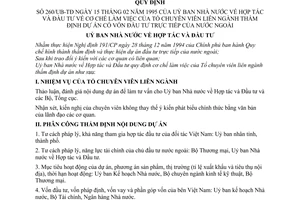 Quy định 260/UB-TĐ cơ chế làm việc của tổ chuyên viên liên ngành thẩm định dự án có vốn đầu tư trực tiếp của nước ngoài