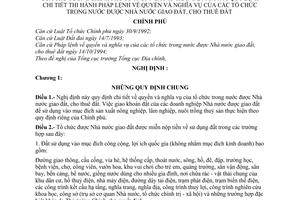 Nghị định 18/CP quyền và nghĩa vụ của các tổ chức trong nước được nhà nước giao đất, cho thuê đất để hướng dẫn thi hành Pháp lệnh giao đất, cho thuê