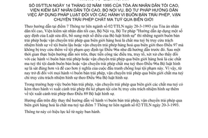 Thông tư liên ngành 05/TTLN hướng dẫn áp dụng pháp luật hành vi buôn bán vận chuyển trái phép chất ma tuý qua biên giới
