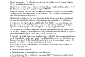 Chỉ thị 07/CT-UB-KT chấn chỉnh mở tài khoản tiền gởi vãng lai quận, huyện Hồ Chí Minh