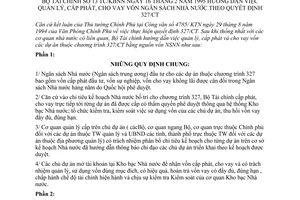 Thông tư 13 TC/ KBNN hướng dẫn quản lý cấp phát cho vay vốn ngân sách Nhà nước hướng dẫn quyết định 327/ CT