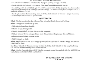 Quyết định 125/QĐ.UB năm 1995 bảng giá các loại đất An Giang