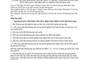 Thông tư 05-TM-XNK hướng dẫn quy chế hội chợ triển lãm thương mại