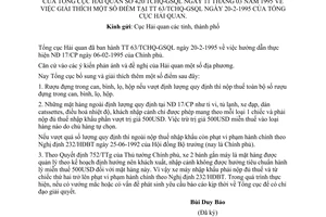 Công văn 420/TCHQ-GSQL giải thích TT 63/TCHQ-GSQL