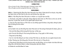 Nghị định 21-CP thành lập Hội đồng học hàm Hhà nước