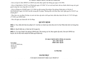 Quyết định 148/QĐ-UB năm 1995 chấm dứt hiệu lực pháp lý 61 văn bản Uỷ ban An Giang
