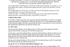 Thông tư liên bộ 17/TT-LĐ quy định thu, nộp quản lý sử dụng phí kiểm nghiệm mẫu thuốc, nguyên liệu làm thuốc, trang thiết bị y tế