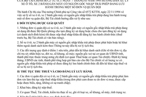 Thông tư 23 TC/TCT hướng dẫn xử lý xe ô tô hai bánh gắn máy nguồn gốc nhập trái phép đang lưu hành quân đội