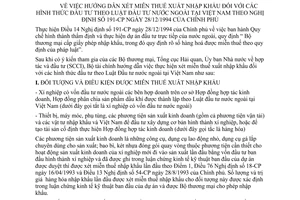 Thông tư 20-TC/TCT hướng dẫn miễn thuế xuất nhập khẩu hình thức đầu tư theo luật đầu tư nước ngoài tại Việt Nam hướng dẫn Nghị định 191-CP