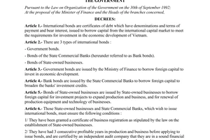 Decree No. 23-CP of March 22, 1995, on the issue of international bonds