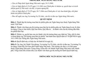 Quyết định 89-QĐ/NH9 năm 1995 thành lập thị trường mua bán tín phiếu