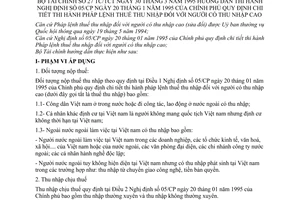 Thông tư 27 TC/TCT Pháp lệnh thuế thu nhập người có thu nhập cao hướng dẫn Nghị định 05/CP