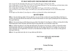 Quyết định 2408/QĐ-UB-KT quy định thủ tục lập hồ sơ tổ chức, cá nhân nước ngoài thuê đất tại Việt Nam thuê đất liên doanh nước ngoài địa bàn thành phố