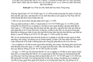 Công văn 740-TC/TCT hướng dẫn thực hiện QĐ 1417-TC/TCĐN